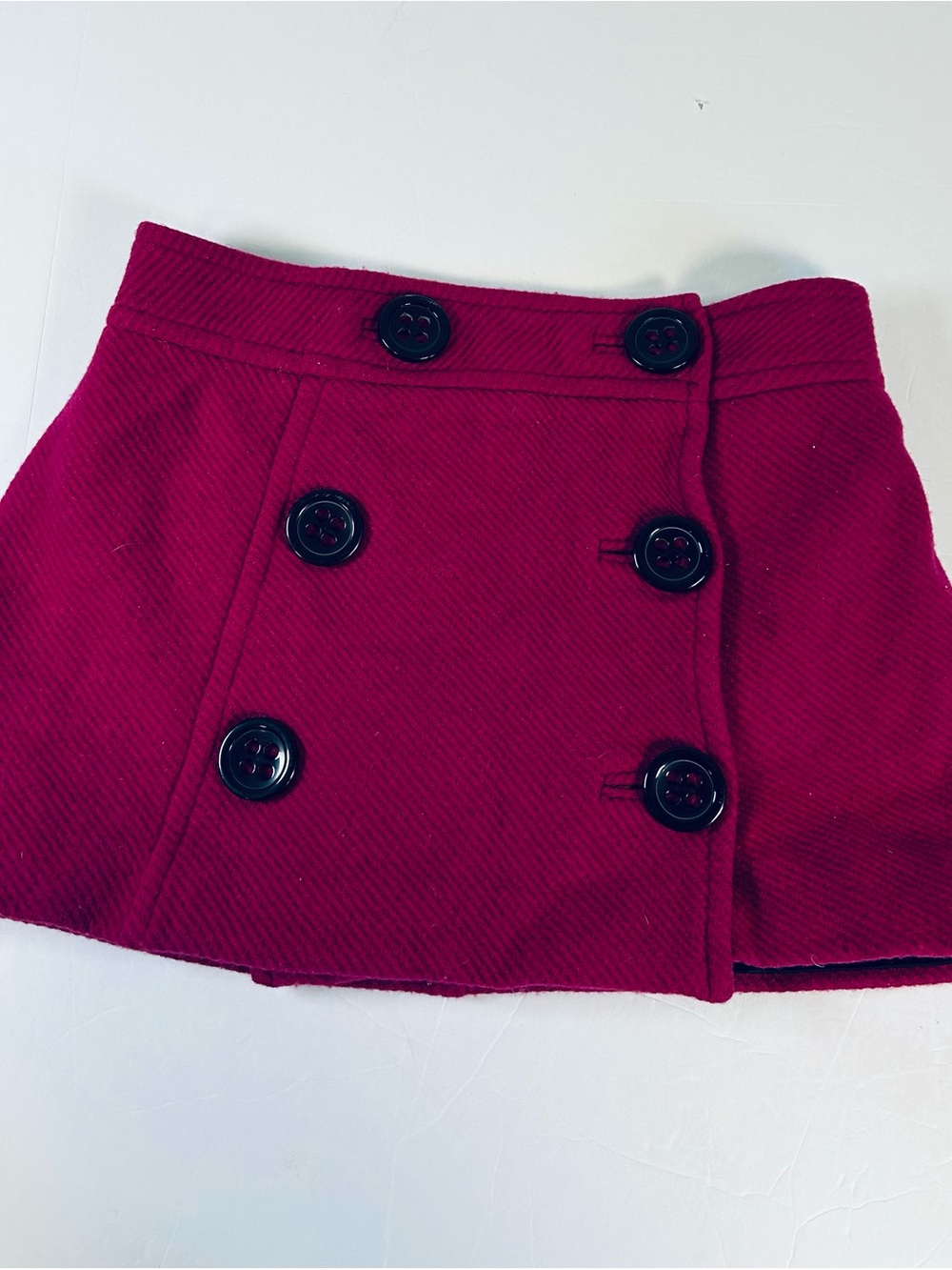 Express Fuchsia Pink Double-Breasted Mini Skirt with Black Buttons